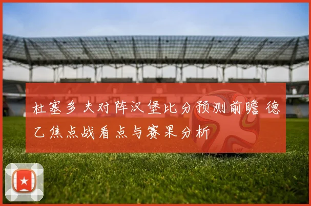 杜塞多夫对阵汉堡比分预测前瞻 德乙焦点战看点与赛果分析